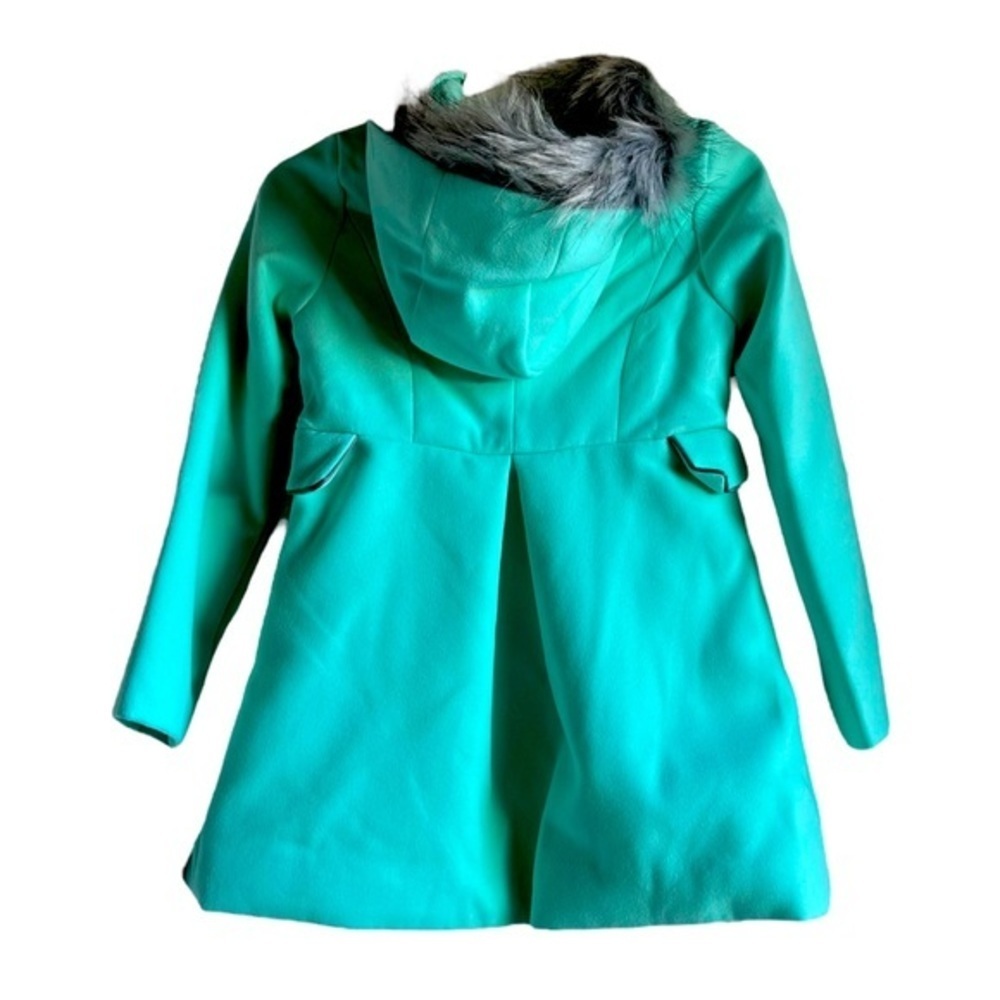 GIRLS' Cat & Jack Faux Fur Lined Hooded Jacket‎ Mint Green S 6/6x - Picture 2 of 9